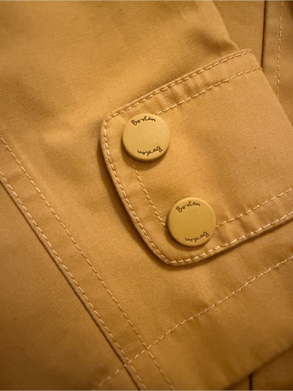 Boden Yellow Hooded Trench Coat - Picture 3 of 5